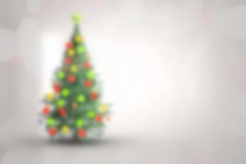 Blurry christmas tree in room Stock Illustration