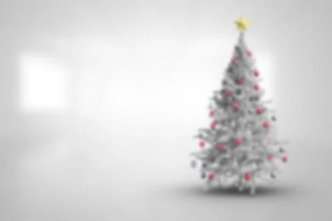Blurry christmas tree in room Stock Illustration