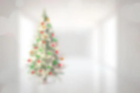 Blurry christmas tree in room Stock Illustration