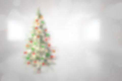 Blurry christmas tree in room Stock Illustration