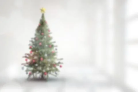 Blurry christmas tree in room Stock Illustration