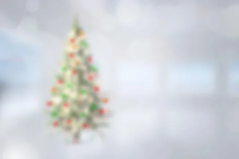 Blurry christmas tree in room Stock Illustration