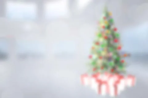 Blurry christmas tree in room Stock Illustration
