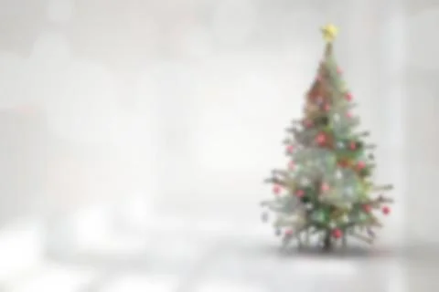 Blurry christmas tree in room Stock Illustration