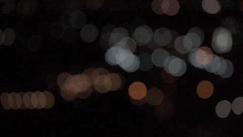 Blurry City Lights Pan Right Stock Footage 84830563