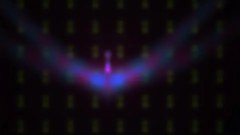 Blurry colorful lights on dark background with yellow dots. Stock Footage 337456157
