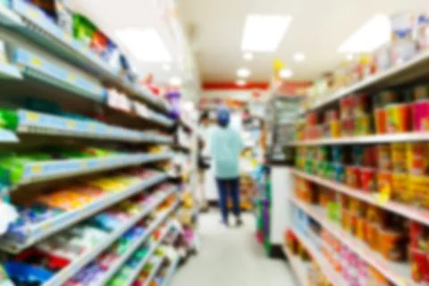 Blurry convenience store Stock Photos