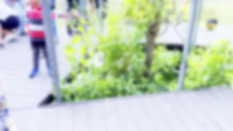 Blurry crowd in eco trail in park Stock Footage 281390924