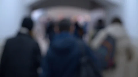 Blurry crowd in subway Stock Footage 126826605