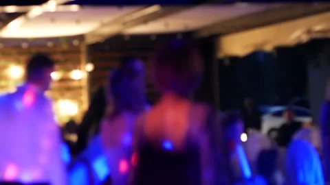 Blurry dancing people silhouettes Stock Footage 148420162