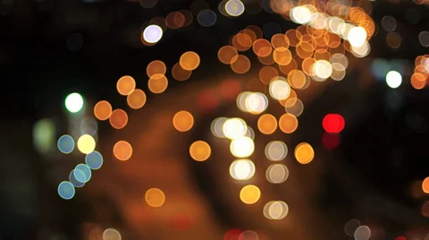 Blurry defocussed car lights Stock Footage 33376449