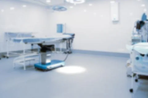 Blurry empty interior operating room and modern equipment in hospital.Medical Stock Photos
