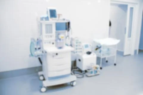 Blurry empty interior operating room and modern equipment in hospital.Medical Foto stock
