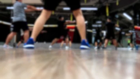 Blurry exercise dance class Video stock 88459977
