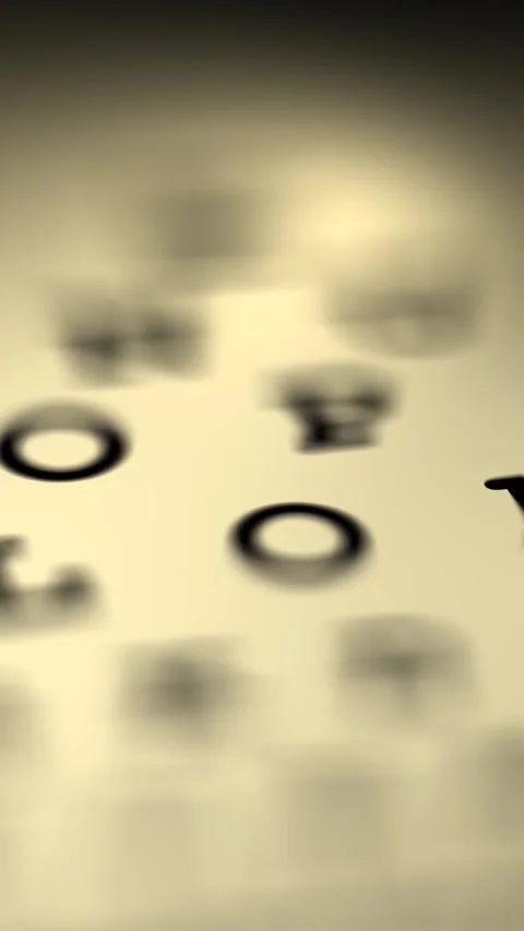 Blurry Eye Exam Snellen Chart in an Optometrist Office -  Vertical Stock Footage 328131783
