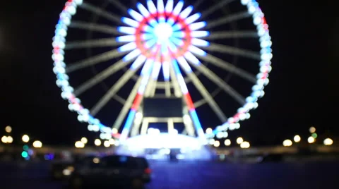 Blurry Ferris Wheel in Paris Stock Footage 58196333