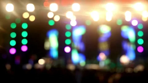 Blurry flash light stage shining at studio stage lights. spotlights Laser e.. Stock Footage 265764022