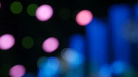 Blurry focus of colorful ray light in the background of stage Stock Footage