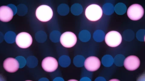 Blurry focus of colorful ray light in the background of stage Stock Footage