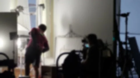 Blurry footage to represent overview working for video production in studio. Stock Footage 196209981