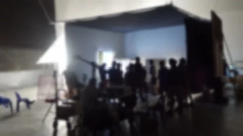 Blurry footage to represent overview working for video production in studio. Stock Footage 196209983