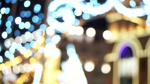Blurry garland lights Stock Footage 201608455
