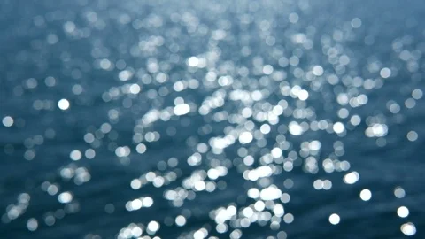 Blurry glare of bokeh on the surface of water in the sea, ocean or lake. Stock Footage 114897736