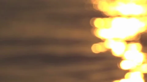 Blurry Golden sunlight path reflection Stock Footage 54821733