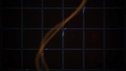 Blurry grid background with orange curve line. Stock Footage 337456246