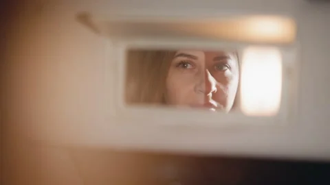 Blurry Hand Opening Car Mirror from First-Person View 스톡 동영상 280470247