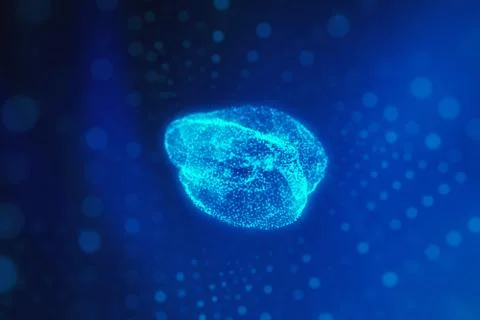 Blurry Human brain on blue background in the form of artificial intelligence  Stockillustratie