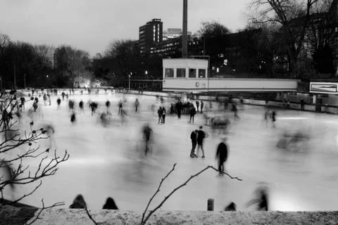 Blurry ice skating Stock Photos