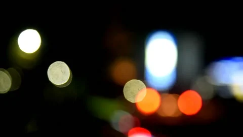 Blurry light background on the traffic during the night Stock Footage 194150993