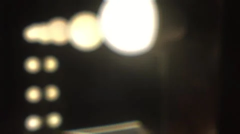 Blurry Light Bulbs burning and flickering, mirror with leds Stock Footage 62876479