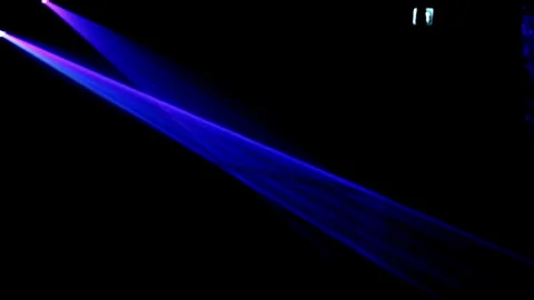 Blurry Light Lasers shooting effect colorful laser beams dance at nightclub Stock Footage 265764870