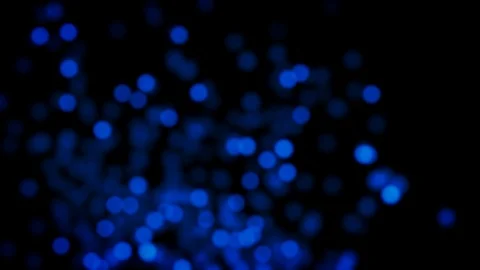 Blurry lights background - swarm of deep blue lights, seamless looping (4K) Stock-Footage 103270119