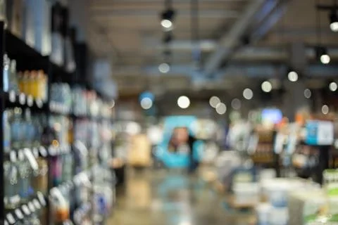 Blurry liquor store Stock Photos