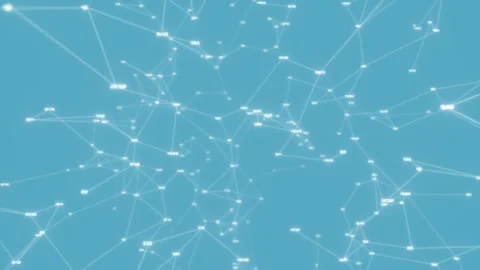 Blurry network of numbers.Digital Data Points Network Loop.dark background Stock Footage 100189087