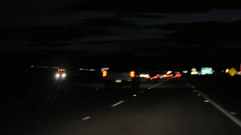 Blurry night driving 8 Stock Footage 638849