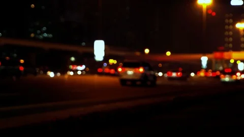 Blurry night lights Stock Footage 101316506