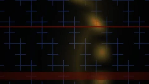 Blurry orange nebula in space with grid background. Stock Footage 336693441
