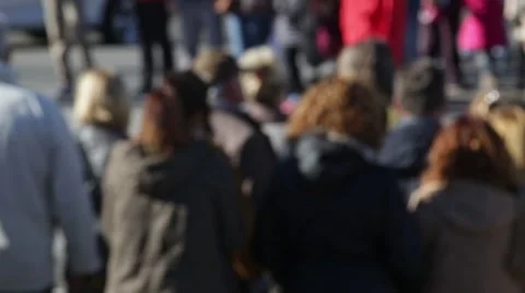 Blurry pedestrians Stock Footage 57686613