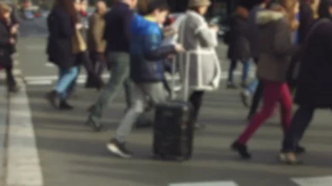 Blurry pedestrians walking. Stock Footage 84436771