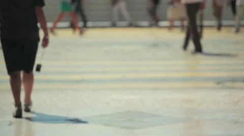 Blurry people intersection Stock Footage 10881317