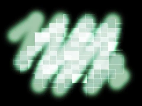 Blurry pixel pattern shows glowing blurry or reflection. Illustrazione stock