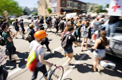 Blurry Protest First Aid Stock Photos