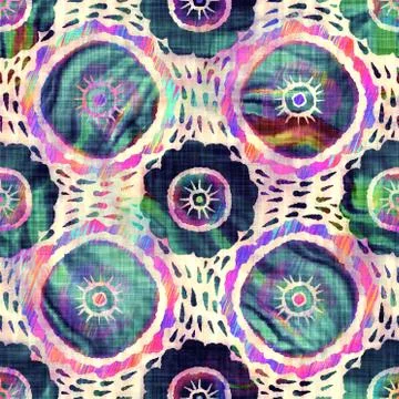 Blurry rainbow glitch artistic dot texture background. Irregular bleeding Stock Illustration
