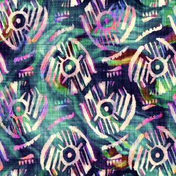 Blurry rainbow glitch artistic dot texture background. Irregular bleeding Stock Illustration