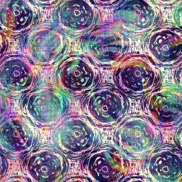 Blurry rainbow glitch artistic dot texture background. Irregular bleeding Illustrazione stock