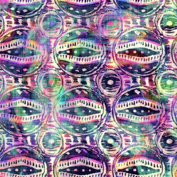 Blurry rainbow glitch artistic dot texture background. Irregular bleeding Stock Illustration